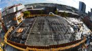 A fishbowl look at the upper level gallery slab